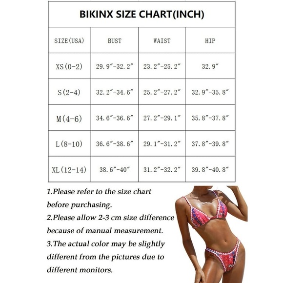 Floral European Style Bikini Set M Women’s Bohemian Triangle Padded Bikini - Picture 12 of 12